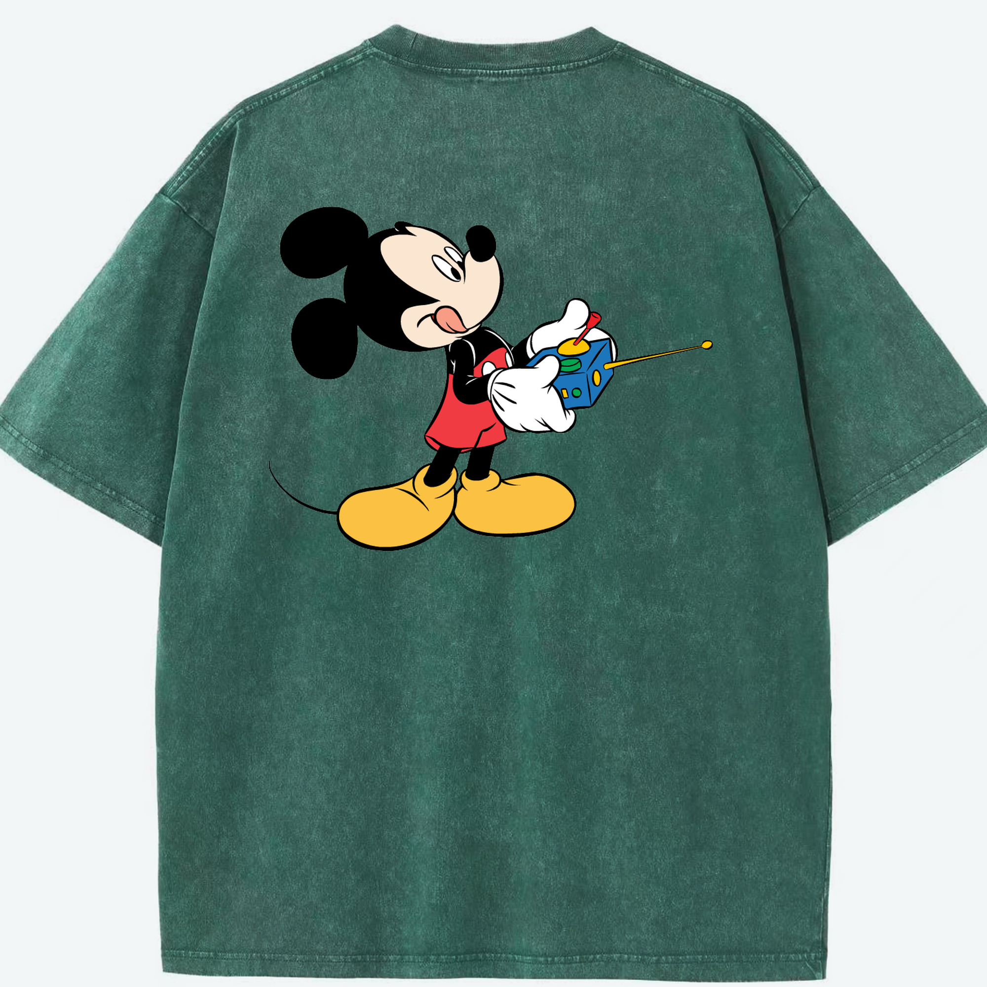 （画像用） ミッキーマウス Mickey Mouse 綿100% ヴィンテージ風 半袖Tシャツ（背面プリント）